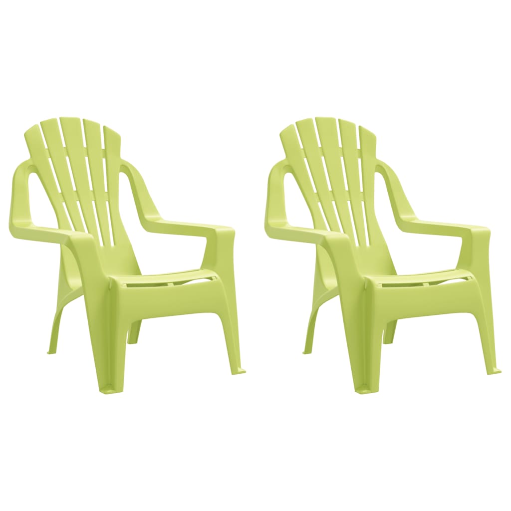 Garden Chairs 2 Pcs For Children 37X34X44Cm Pp Wooden Look