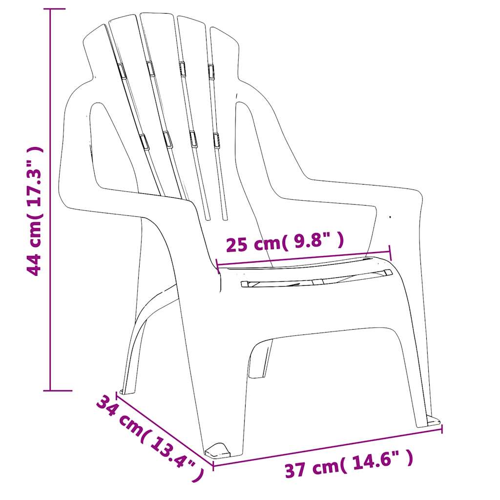 Garden Chairs 2 Pcs For Children 37X34X44Cm Pp Wooden Look