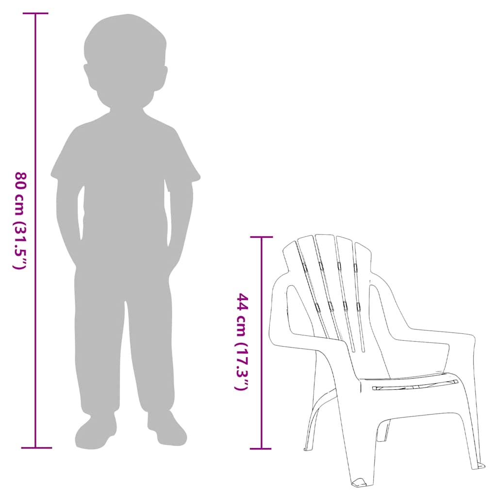 Garden Chairs 2 Pcs For Children 37X34X44Cm Pp Wooden Look