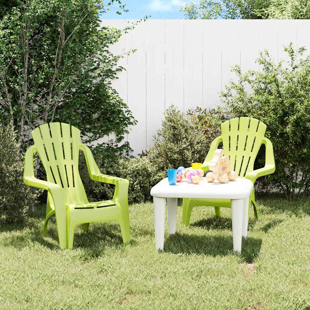 Garden Chairs 2 Pcs For Children 37X34X44Cm Pp Wooden Look