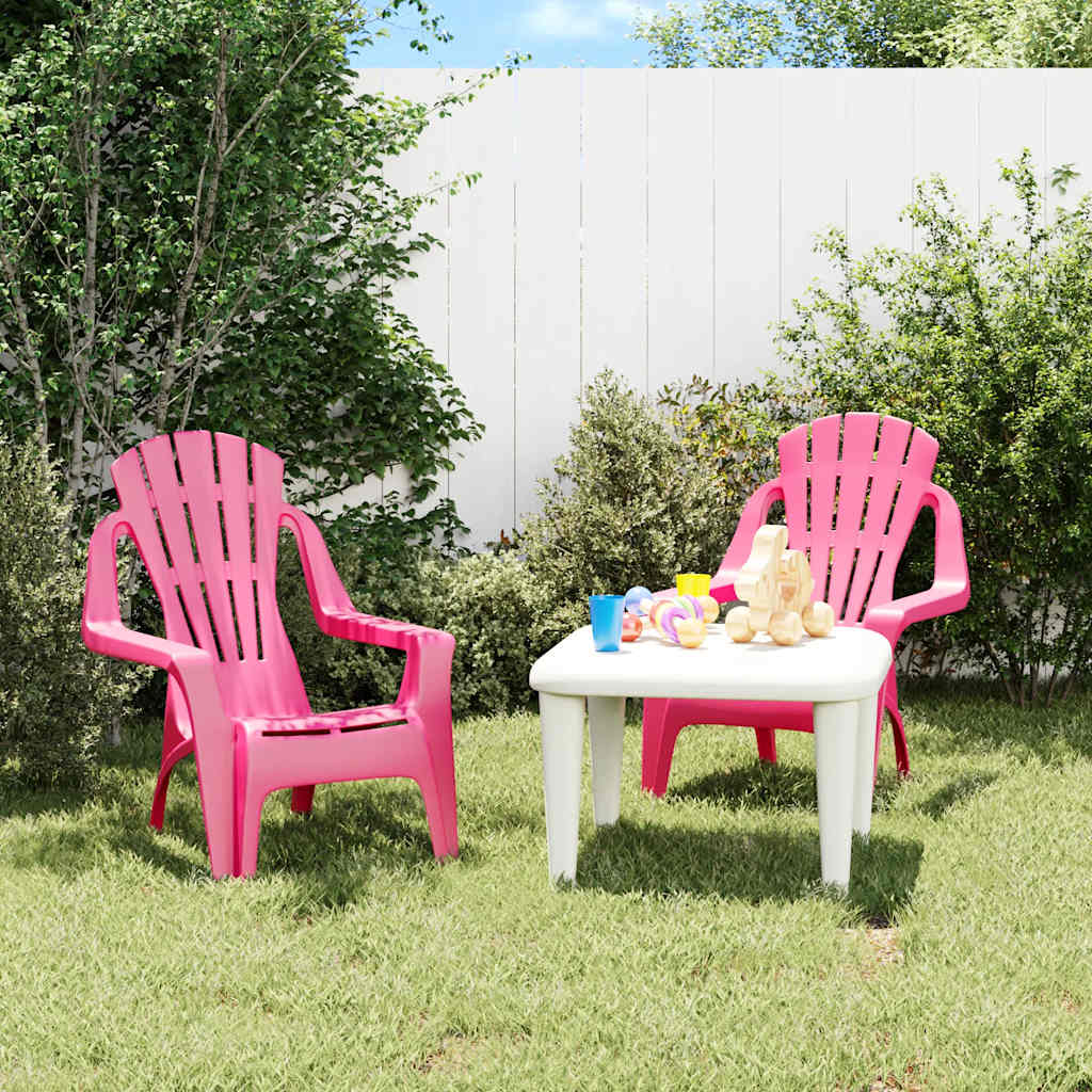 Garden Chairs 2 Pcs For Children 37X34X44Cm Pp Wooden Look