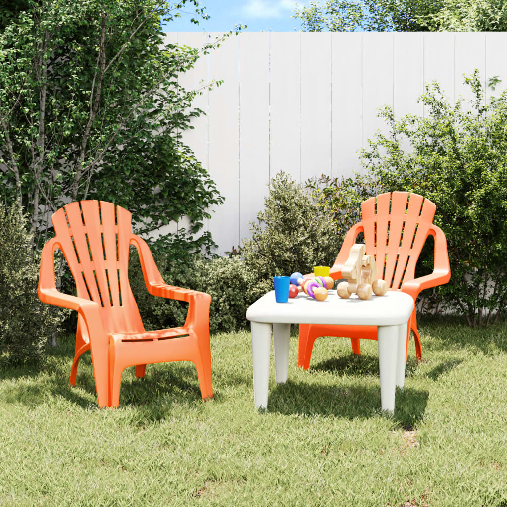 Garden Chairs 2 Pcs For Children 37X34X44Cm Pp Wooden Look