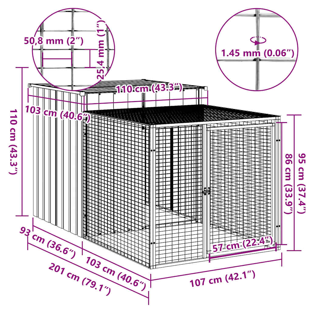 Small Animal Habitats & Cages Large Chicken Coop Cage Run Galvanised Steel Hen H