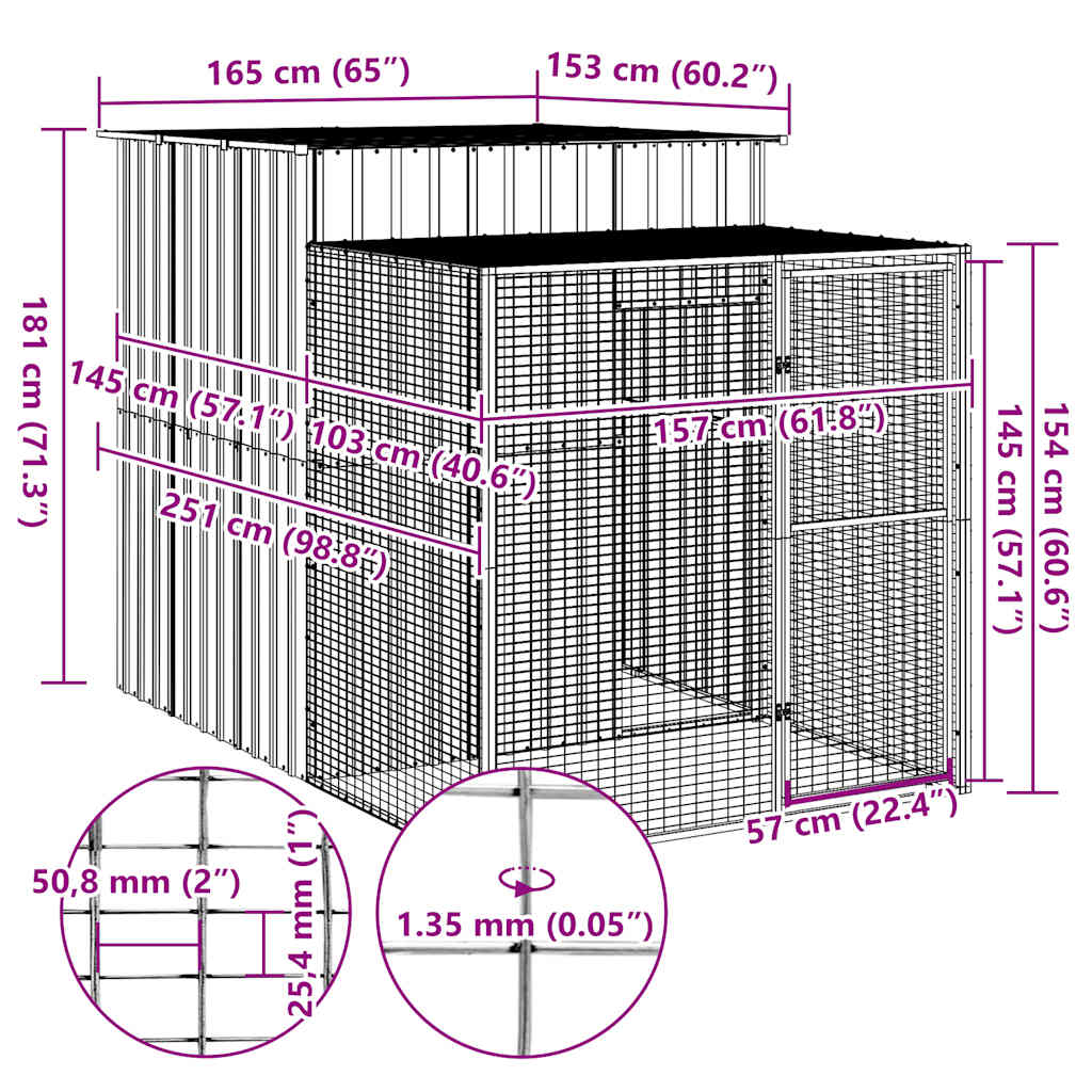 Chicken Cage With Run Galvanised Steel