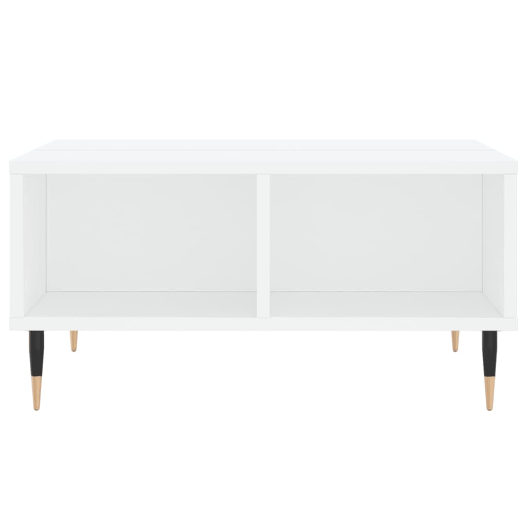 Coffee Table White Storage Shelf Modern Living Room 60X60Cm Concrete Grey Black
