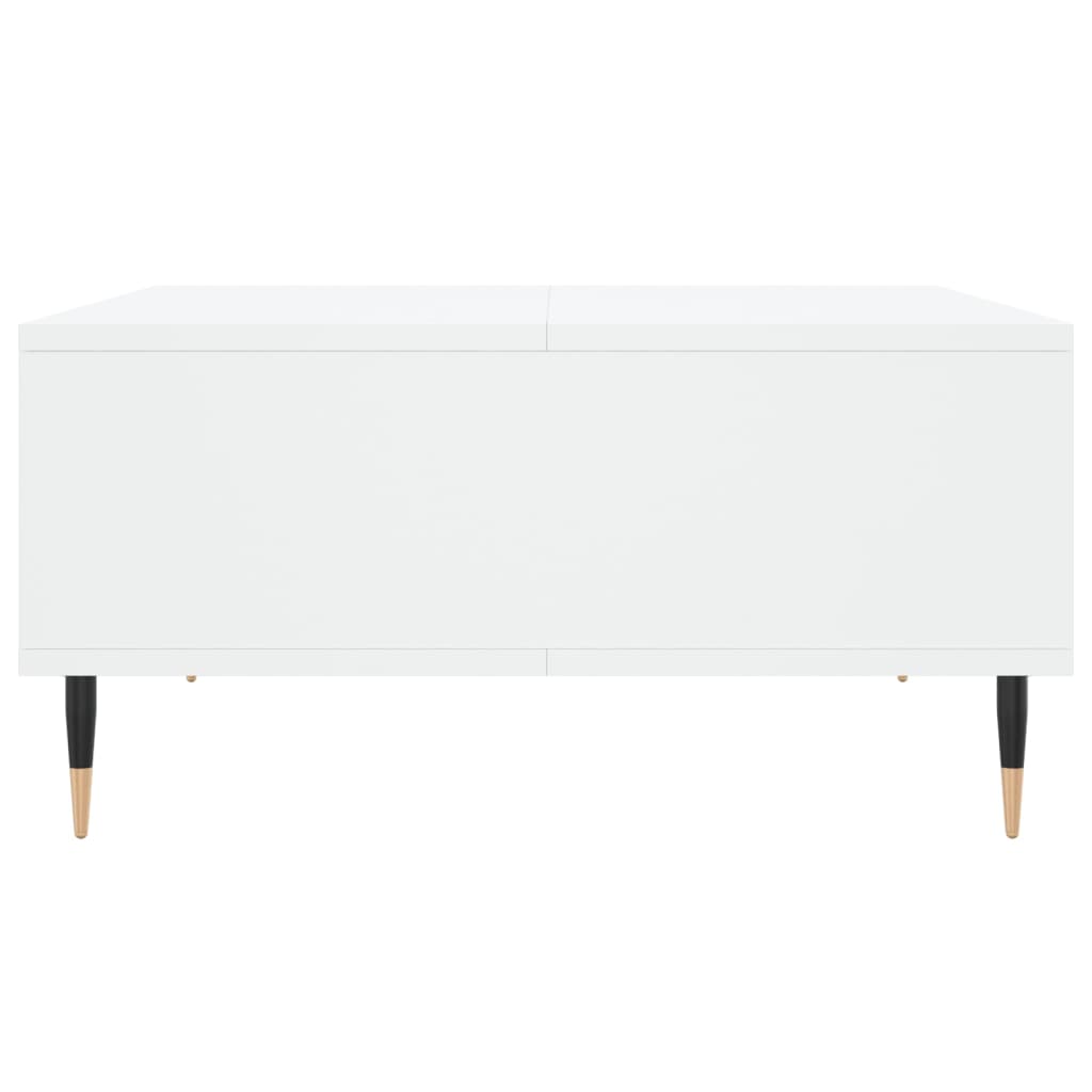 Coffee Table White Storage Shelf Modern Living Room 60X60Cm Concrete Grey Black