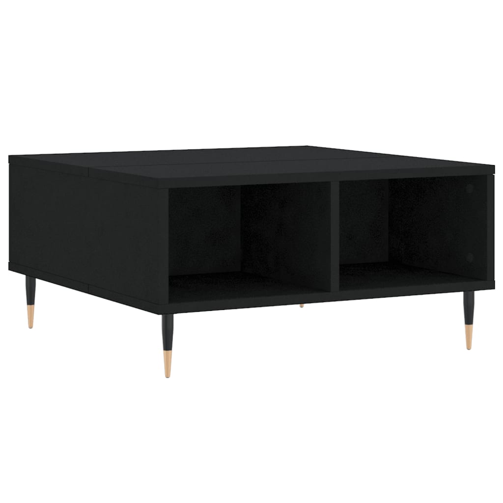 Coffee Table White Storage Shelf Modern Living Room 60X60Cm Concrete Grey Black