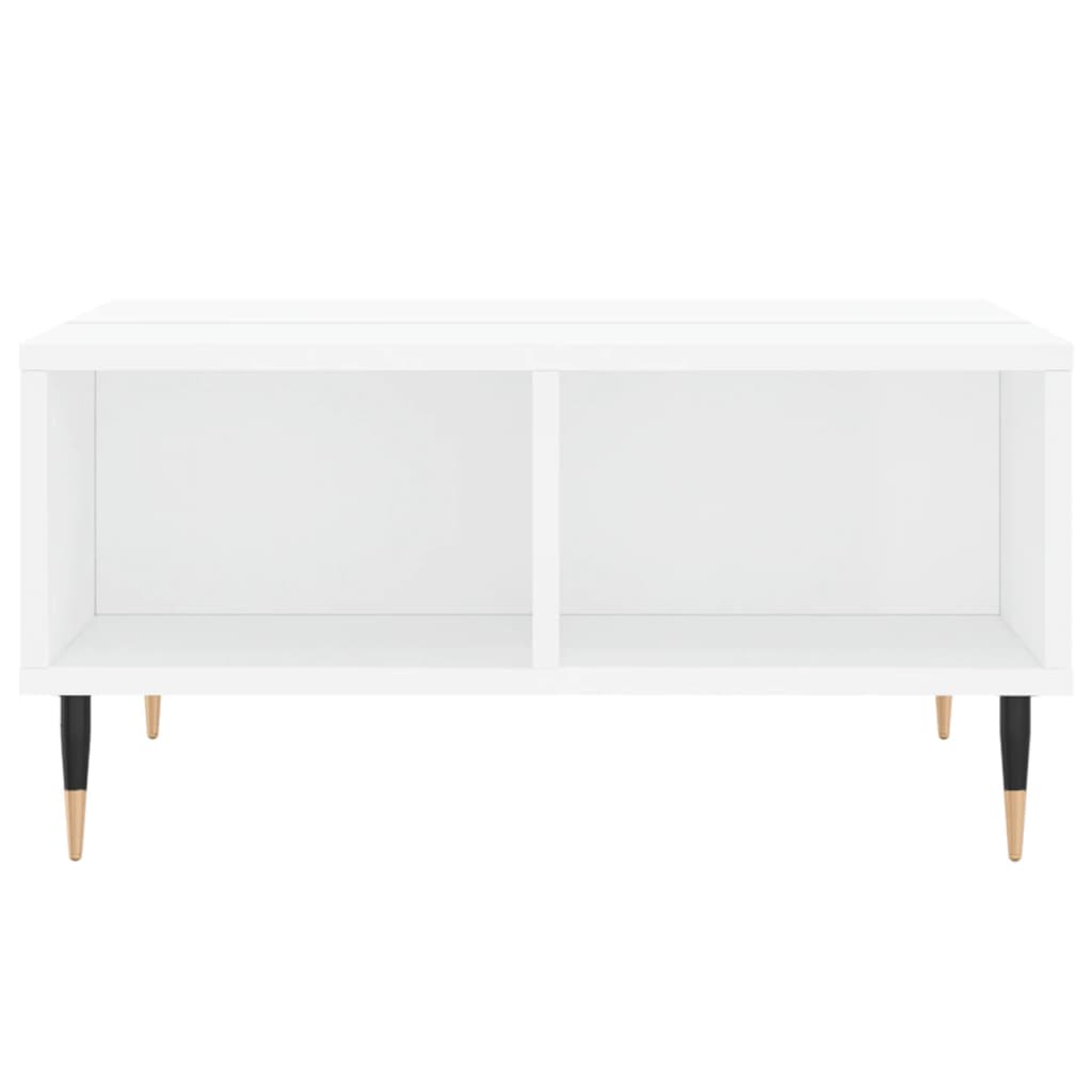 Coffee Table White Storage Shelf Modern Living Room 60X60Cm Concrete Grey Black