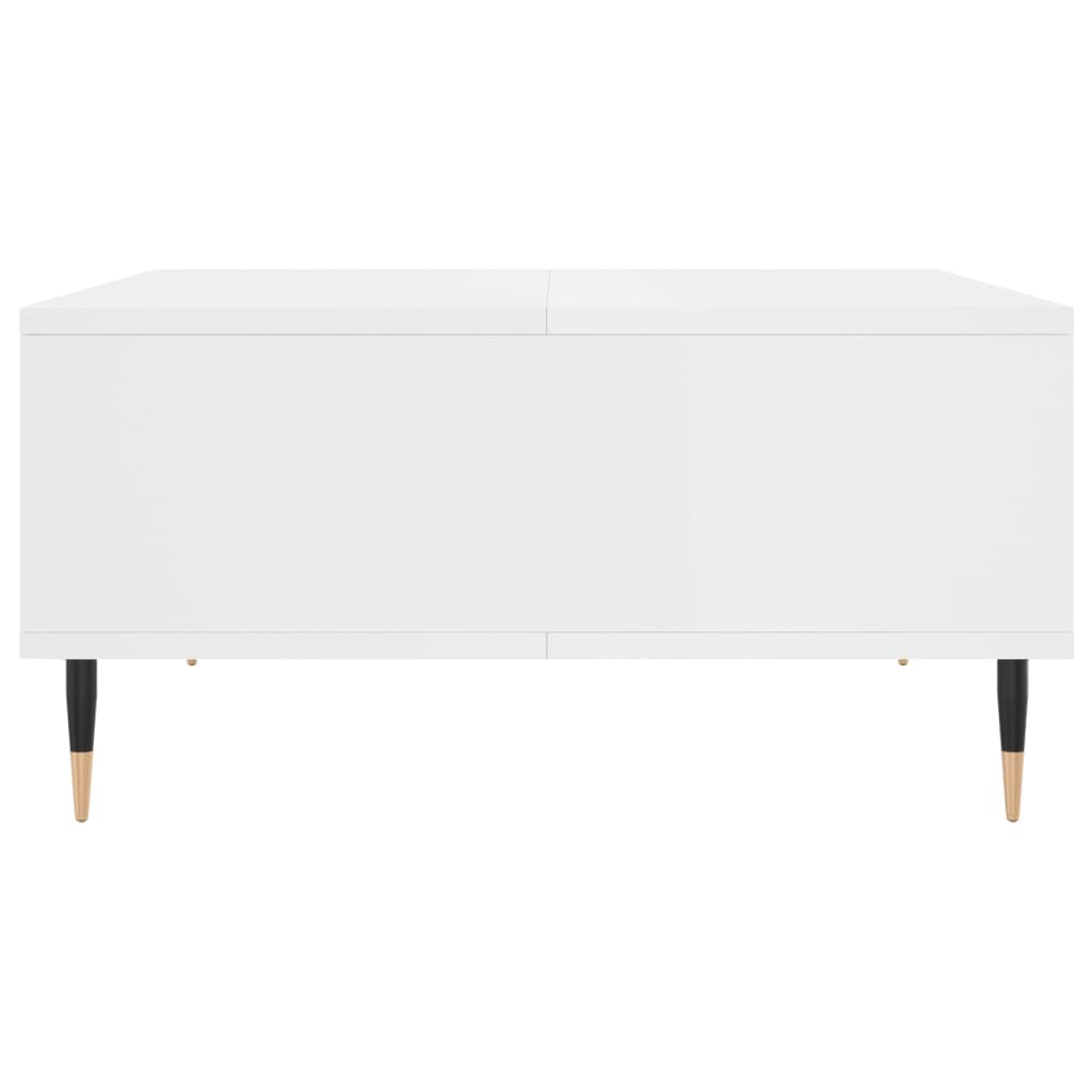 Coffee Table White Storage Shelf Modern Living Room 60X60Cm Concrete Grey Black