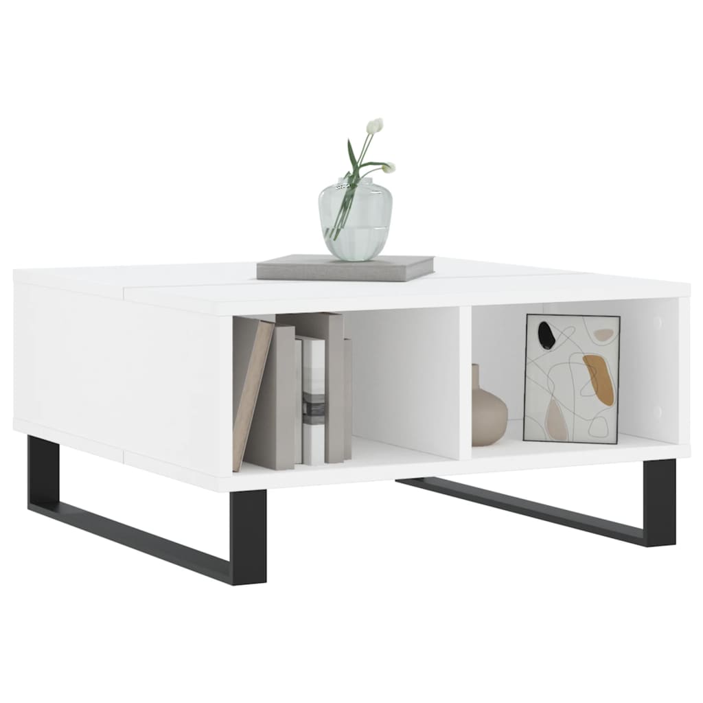 Coffee Table White 60x60x30cm Modern Living Room Side grey sonoma iron 60 cm