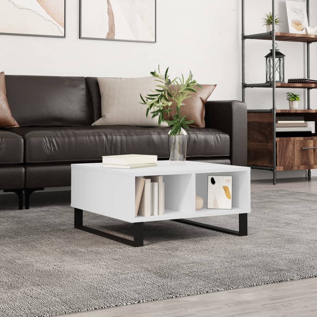 Coffee Table White 60x60x30cm Modern Living Room Side grey sonoma iron 60 cm