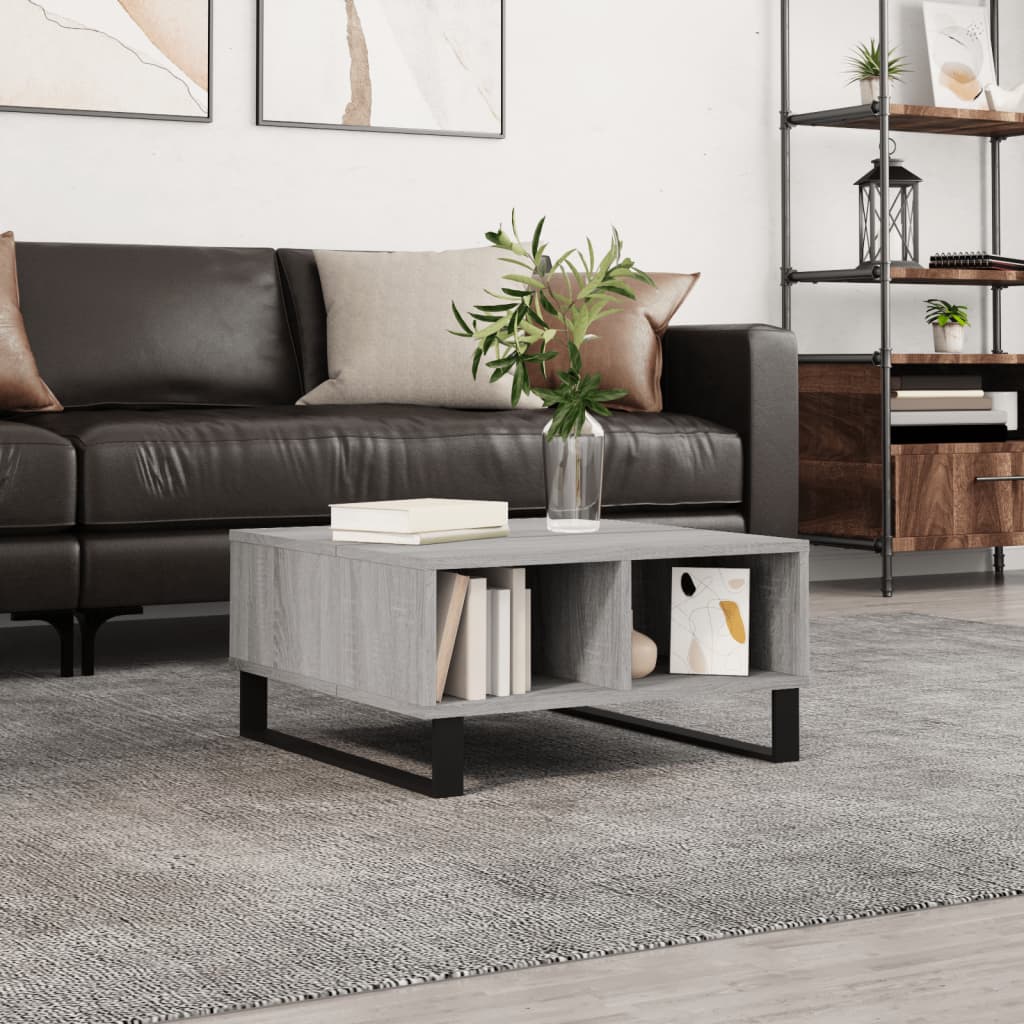 Coffee Table White 60x60x30cm Modern Living Room Side grey sonoma iron 60 cm