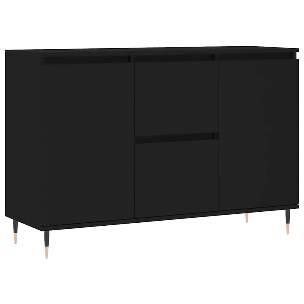 Sideboard 101.5X35X70 Cm Engineered Wood Black Oak Grey Sonoma Concrete Grey 101