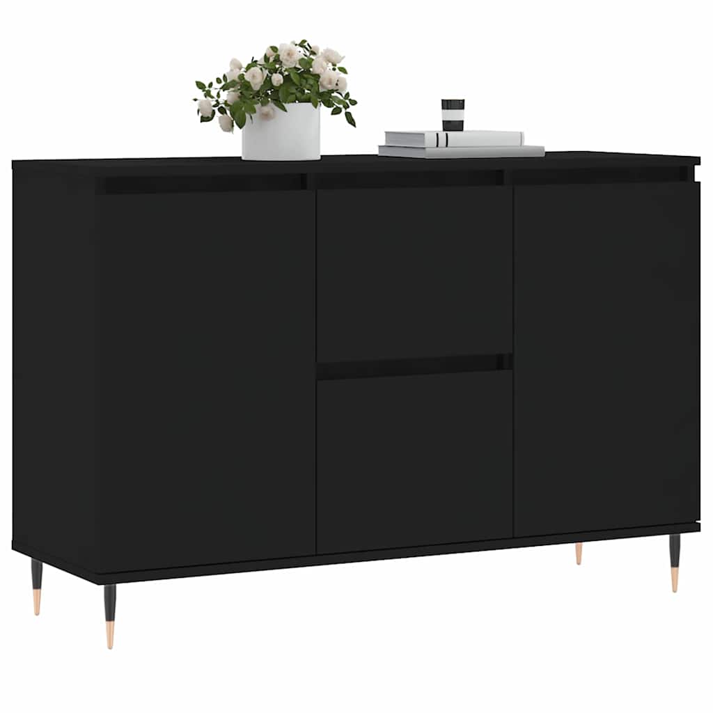Sideboard 101.5X35X70 Cm Engineered Wood Black Oak Grey Sonoma Concrete Grey 101
