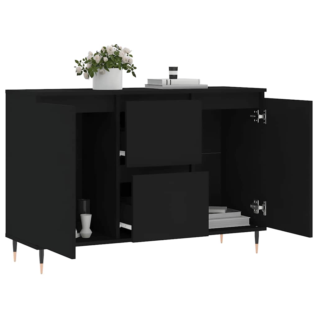 Sideboard 101.5X35X70 Cm Engineered Wood Black Oak Grey Sonoma Concrete Grey 101