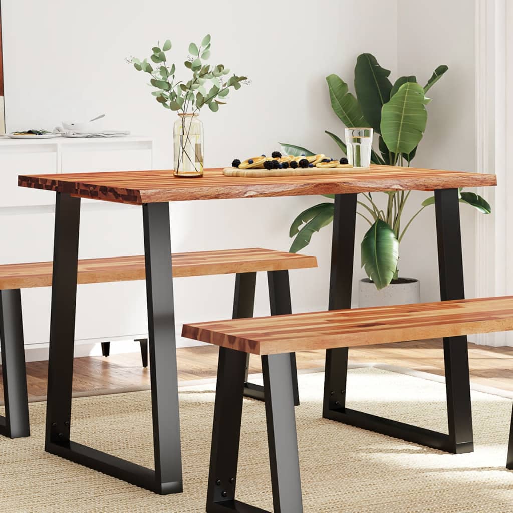 Dining Table With Live Edge Solid Wood Acacia
