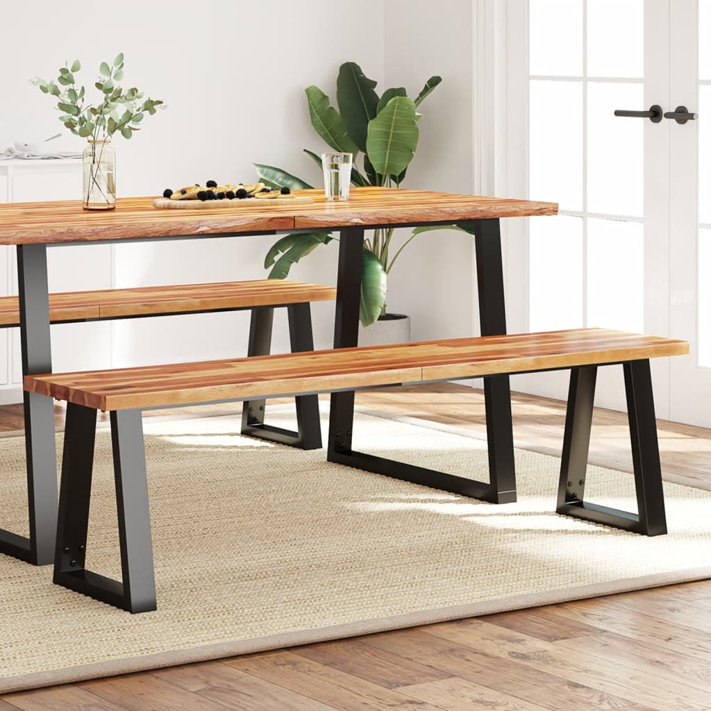 Bench With Live Edge Solid Wood Acacia