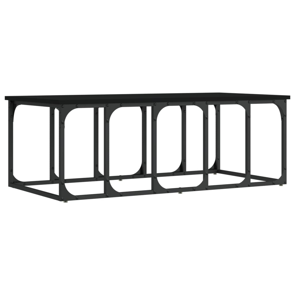 Coffee Table 100X50X35.5 Cm Engineered Wood black smoked oak grey sonoma metal 1