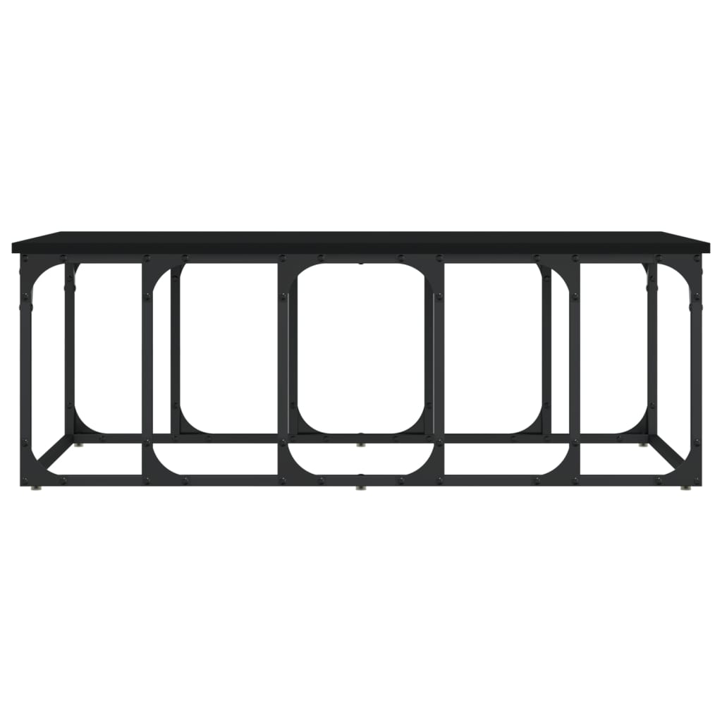 Coffee Table 100X50X35.5 Cm Engineered Wood Black Smoked Oak Grey Sonoma Metal 1