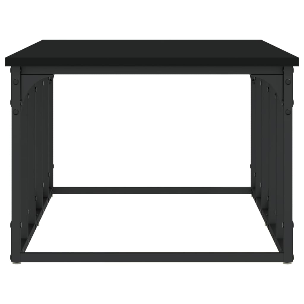 Coffee Table 100X50X35.5 Cm Engineered Wood black smoked oak grey sonoma metal 1