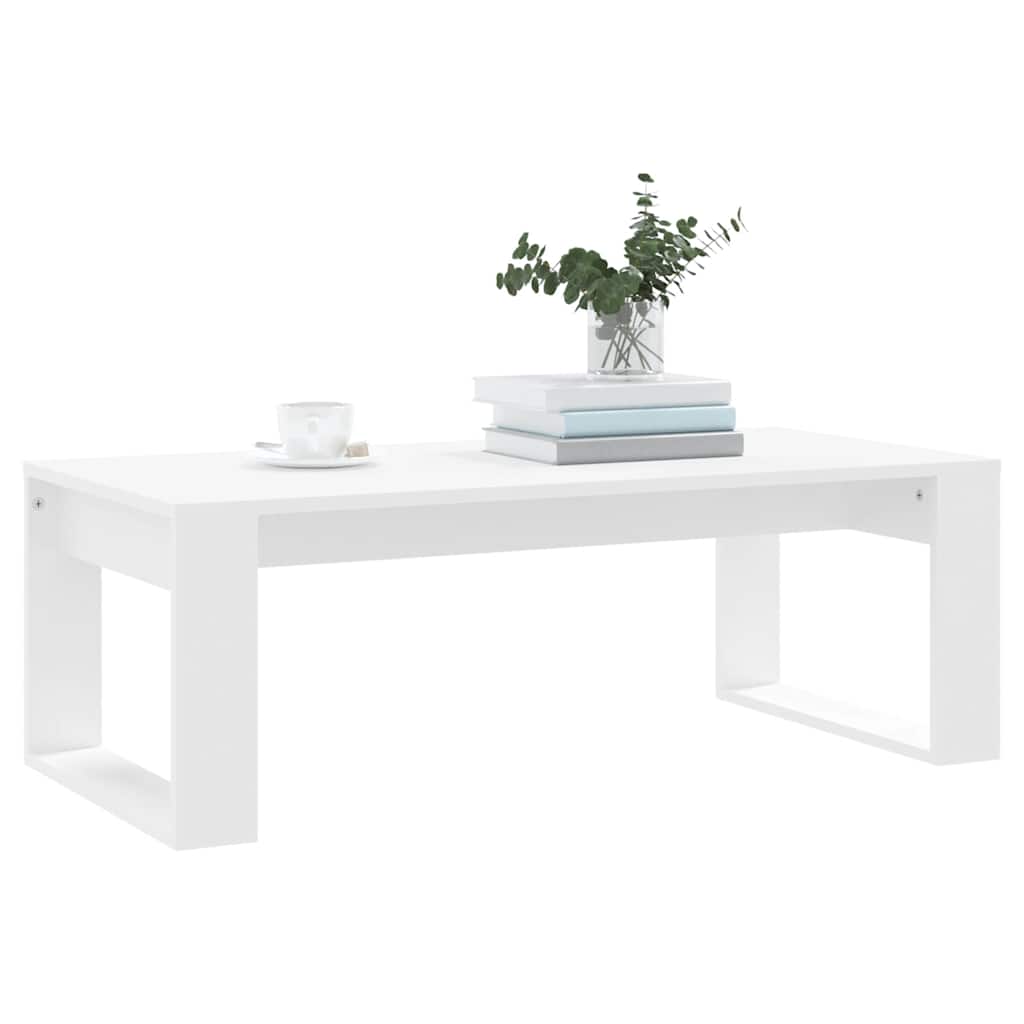 Coffee Table 102X50X35 Cm Engineered Wood White Concrete Grey Smoked Oak Black 1