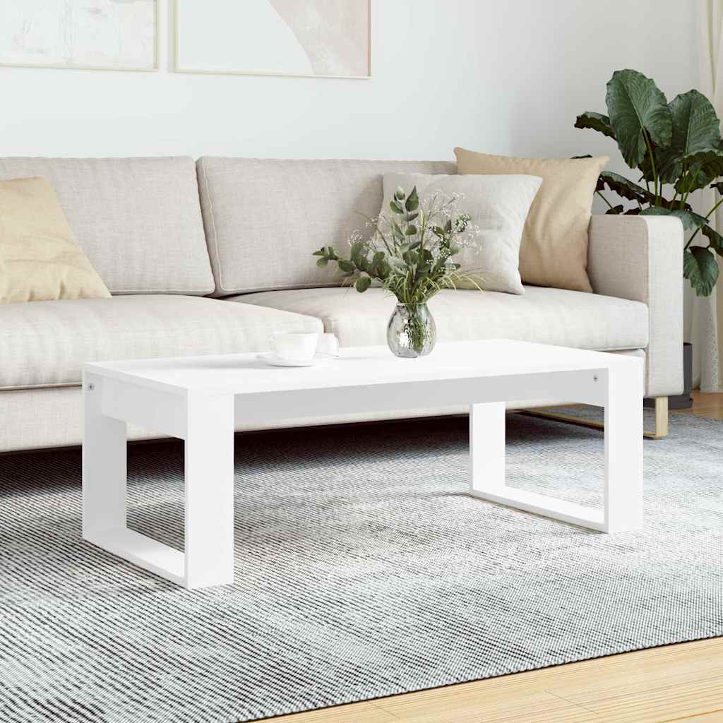 Coffee Table 102X50X35 Cm Engineered Wood White Concrete Grey Smoked Oak Black 1