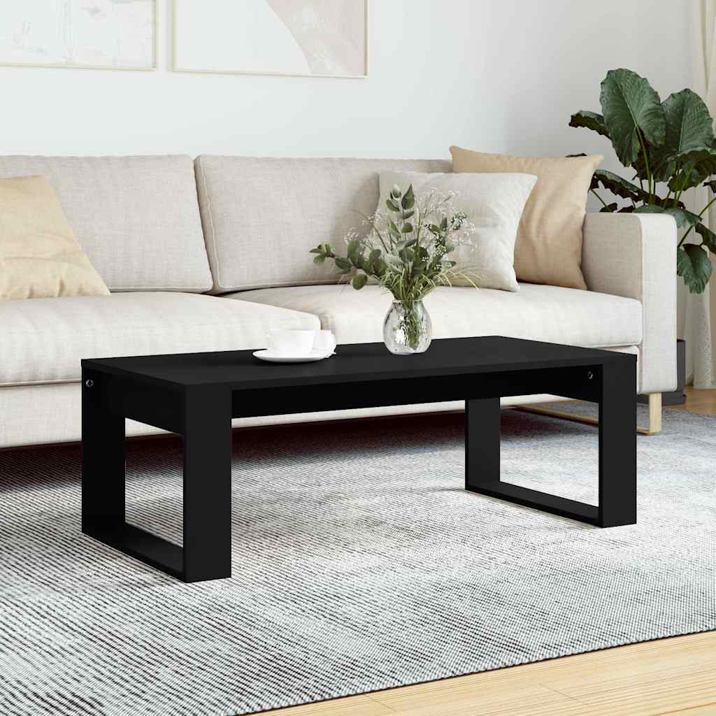 Coffee Table 102X50X35 Cm Engineered Wood White Concrete Grey Smoked Oak Black 1