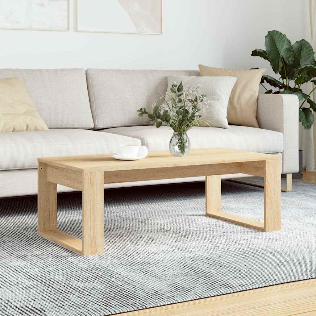 Coffee Table 102X50X35 Cm Engineered Wood White Concrete Grey Smoked Oak Black 1