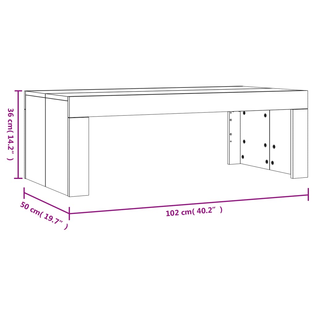 Coffee Table 102X50X36 Cm Engineered Wood