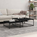 Coffee Table Nesting Tables 2 Pcs Engineered Wood Black Artisan Oak Black Oak 80