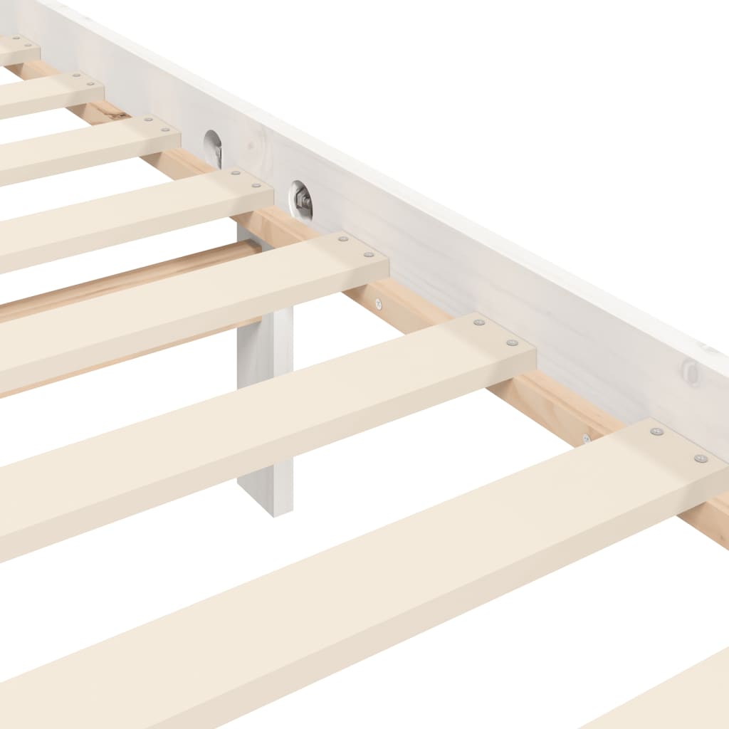 Bed Frame Without Mattress White Single Solid Wood Pine