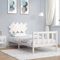Bed Frame Without Mattress White Single Solid Wood Pine