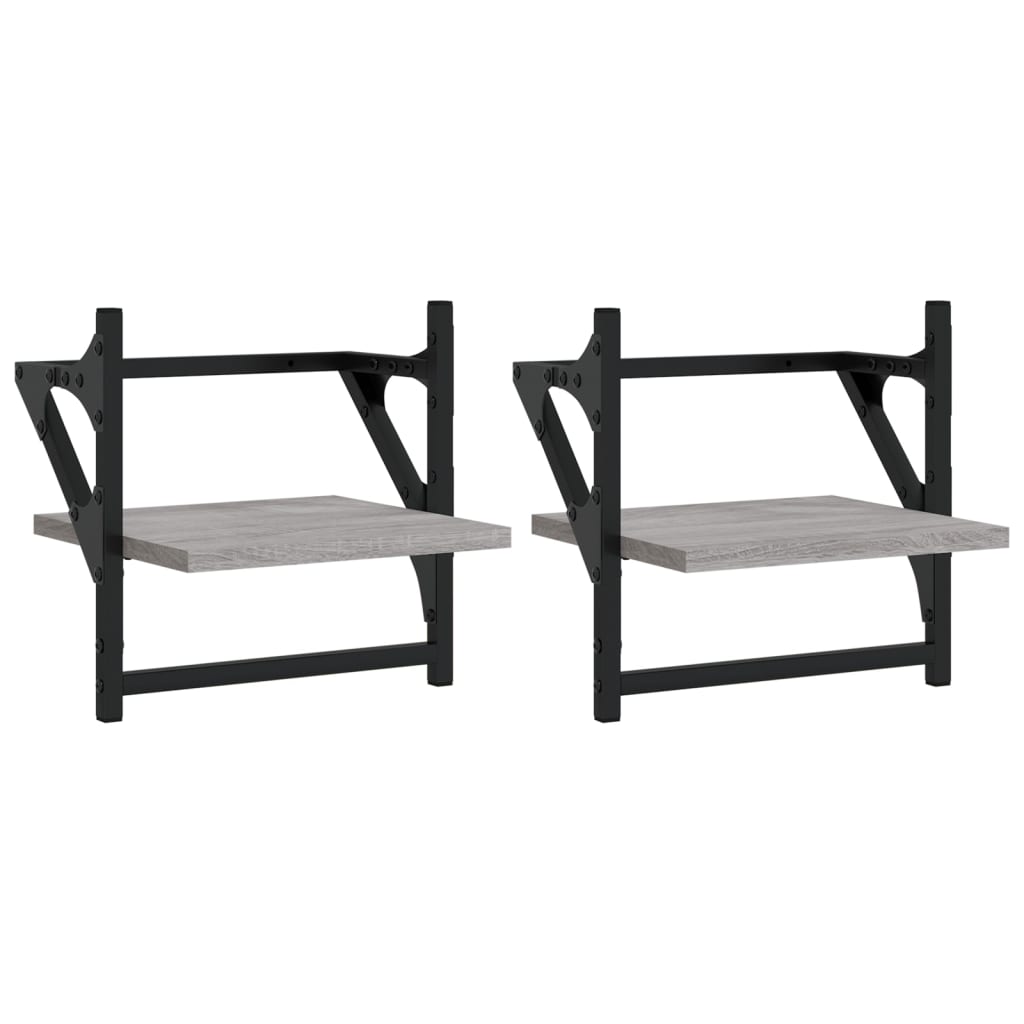 Wall Shelves With Bars 2 Pcs