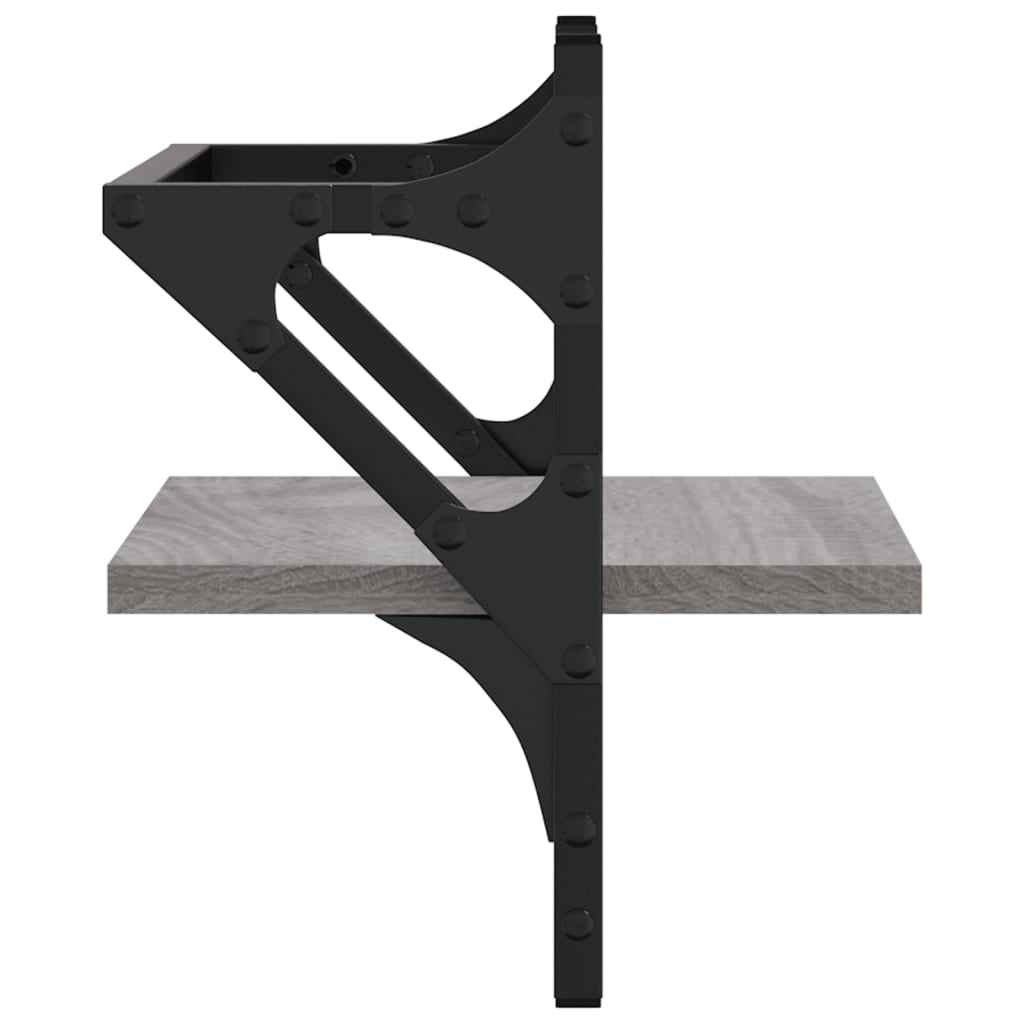 Wall Shelves With Bars 2 Pcs
