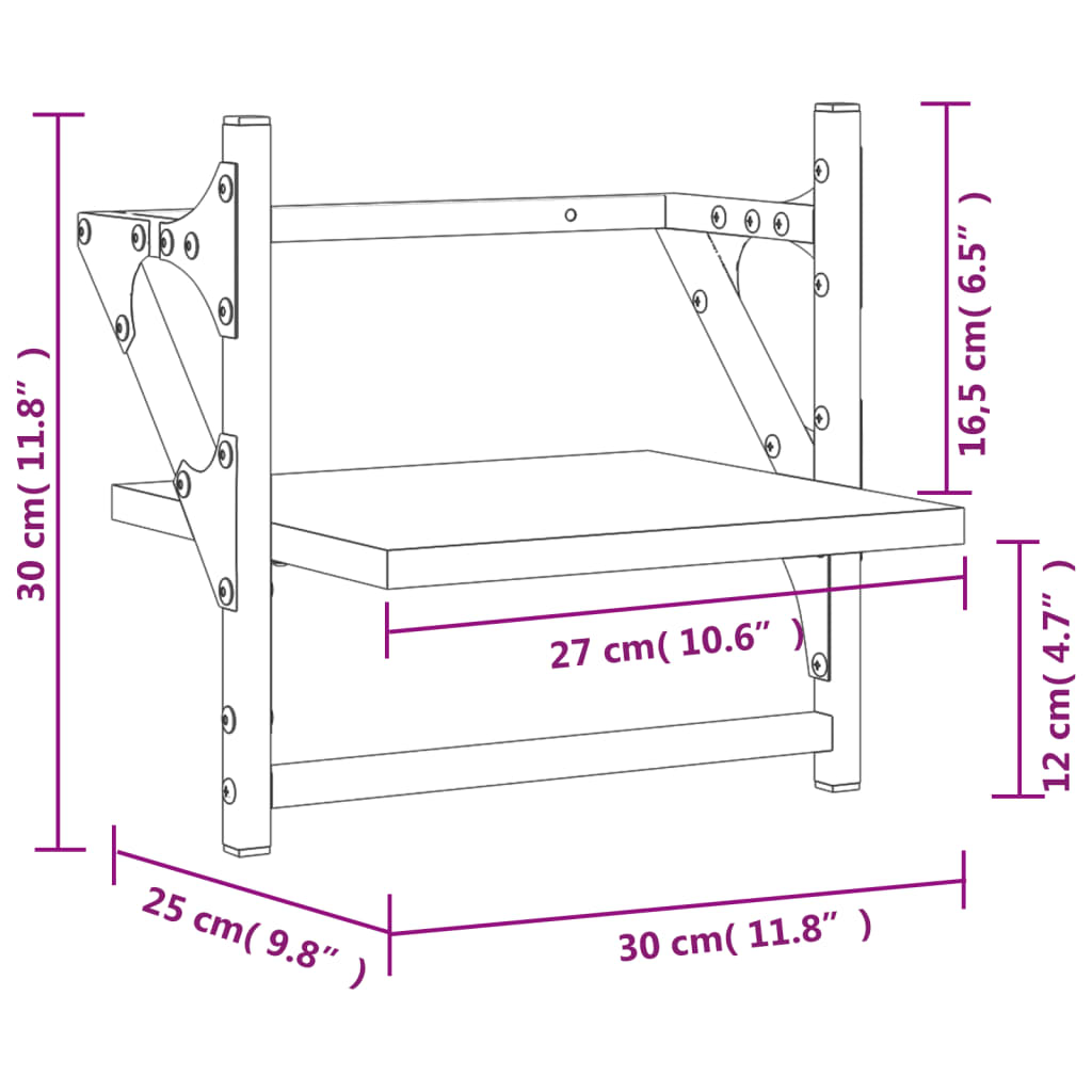 Wall Shelves With Bars 2 Pcs