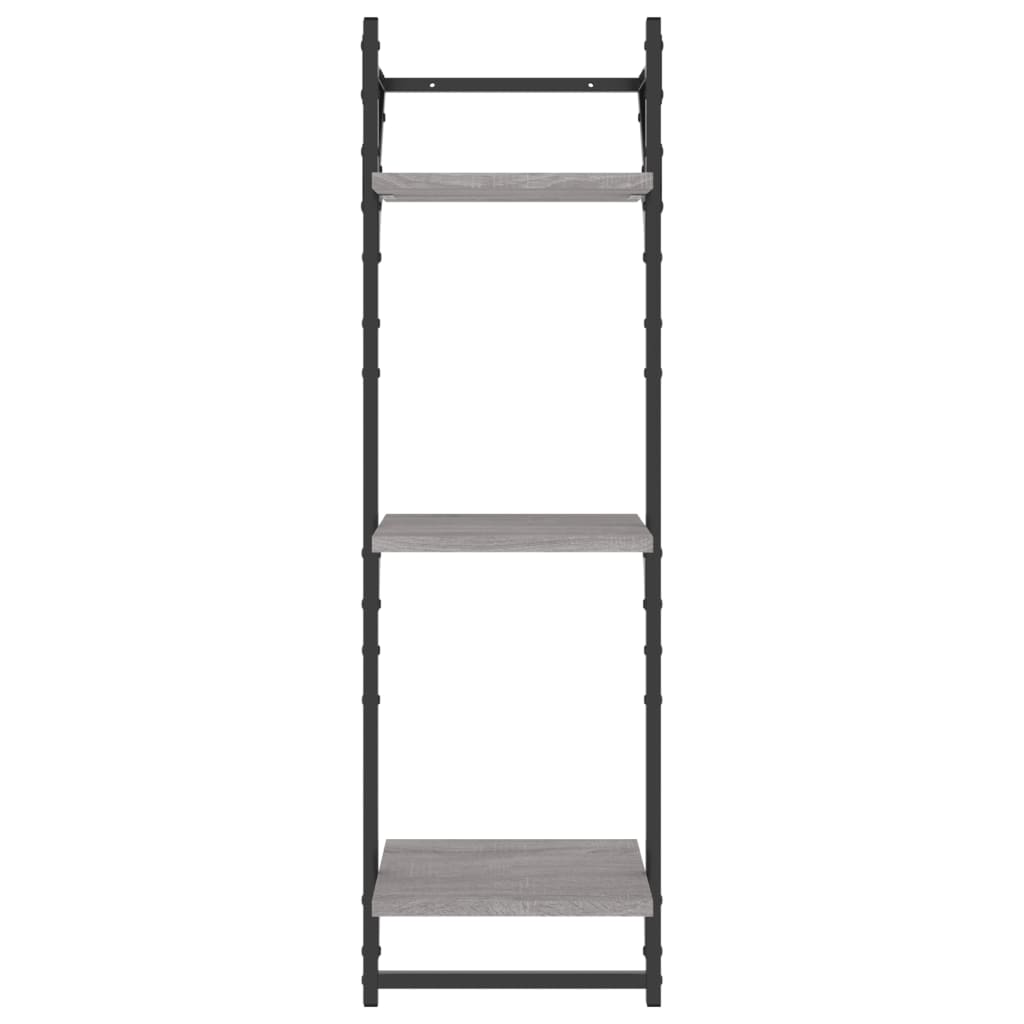 3-Tier Wall Shelves With Bars 2 Pcs