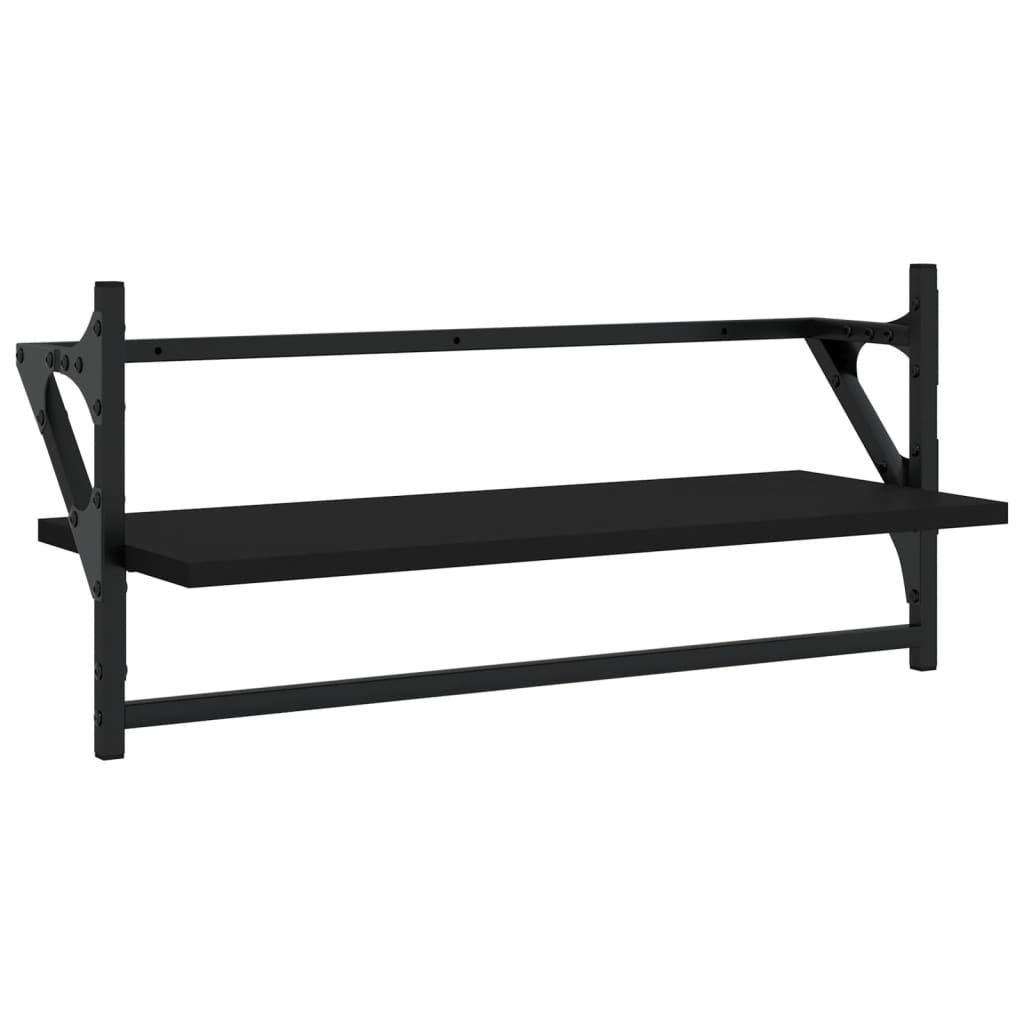 4 Piece Wall Shelf Set With Bars Engineered Wood