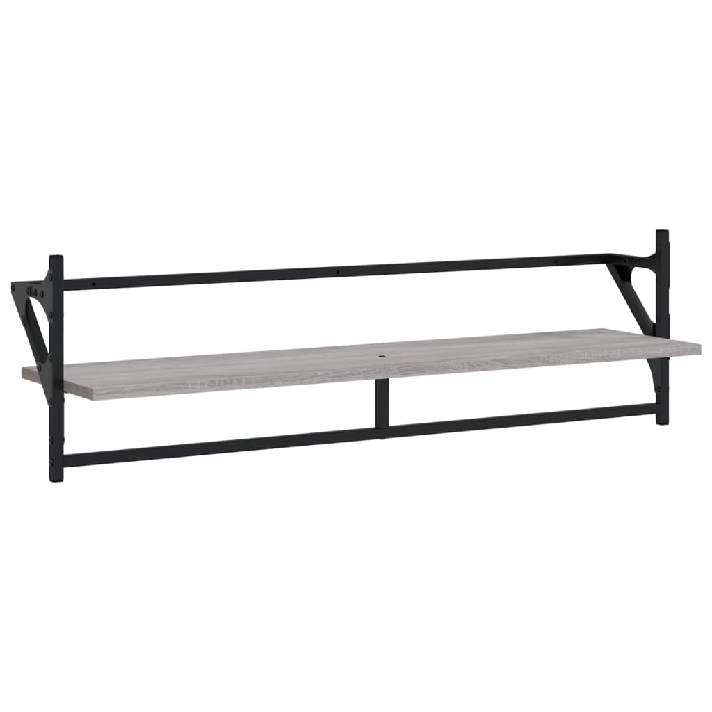 6 Piece Wall Shelf Set With Bars Engineered Wood