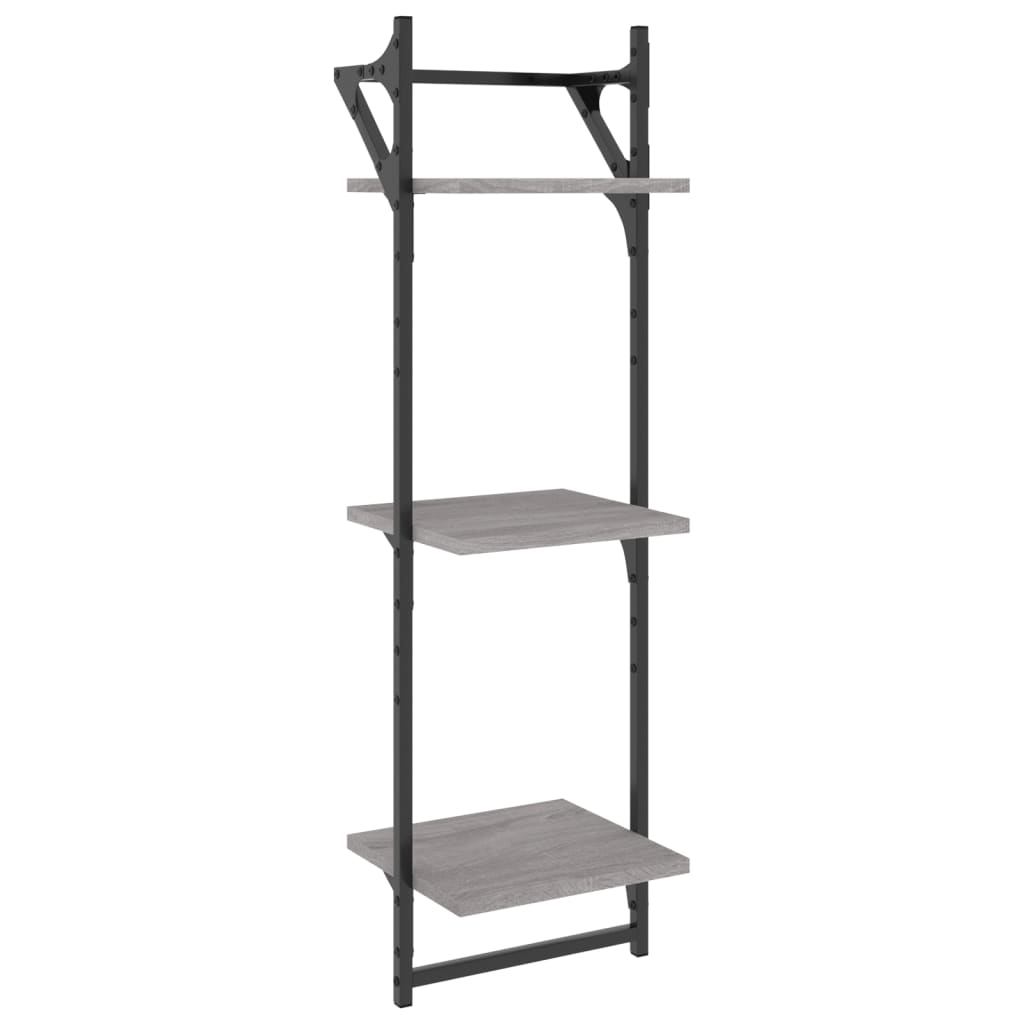 6 Piece Wall Shelf Set With Bars Engineered Wood