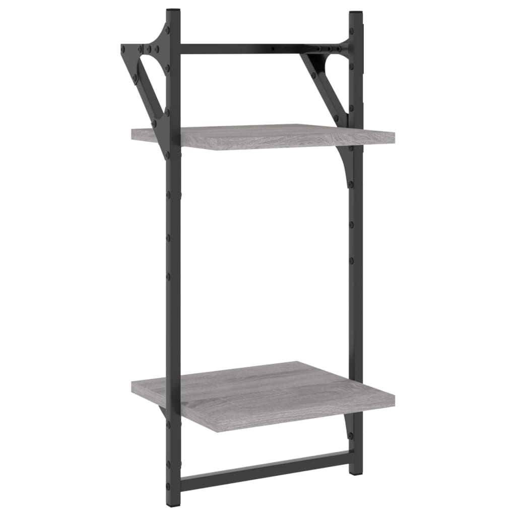 6 Piece Wall Shelf Set With Bars Engineered Wood