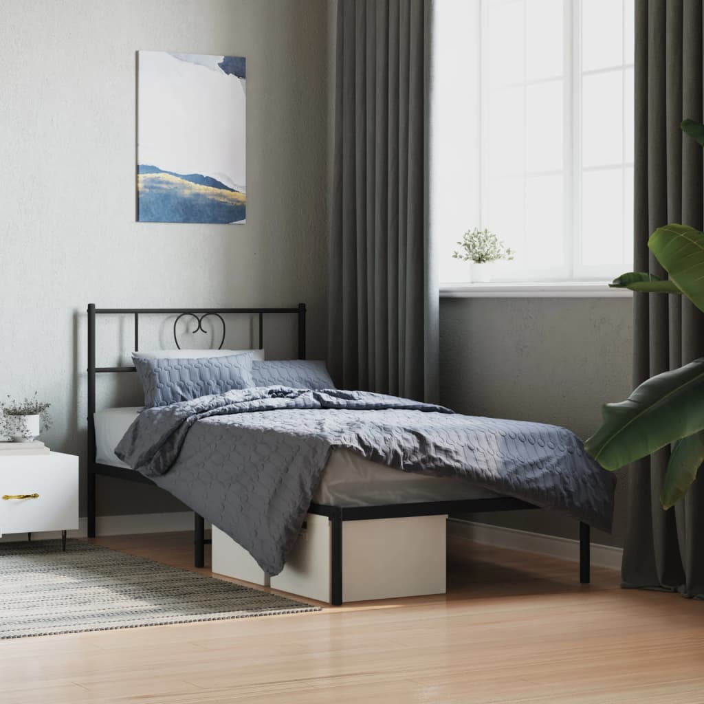 Metal Bed Frame Without Mattress With Footboard 80X200Cm