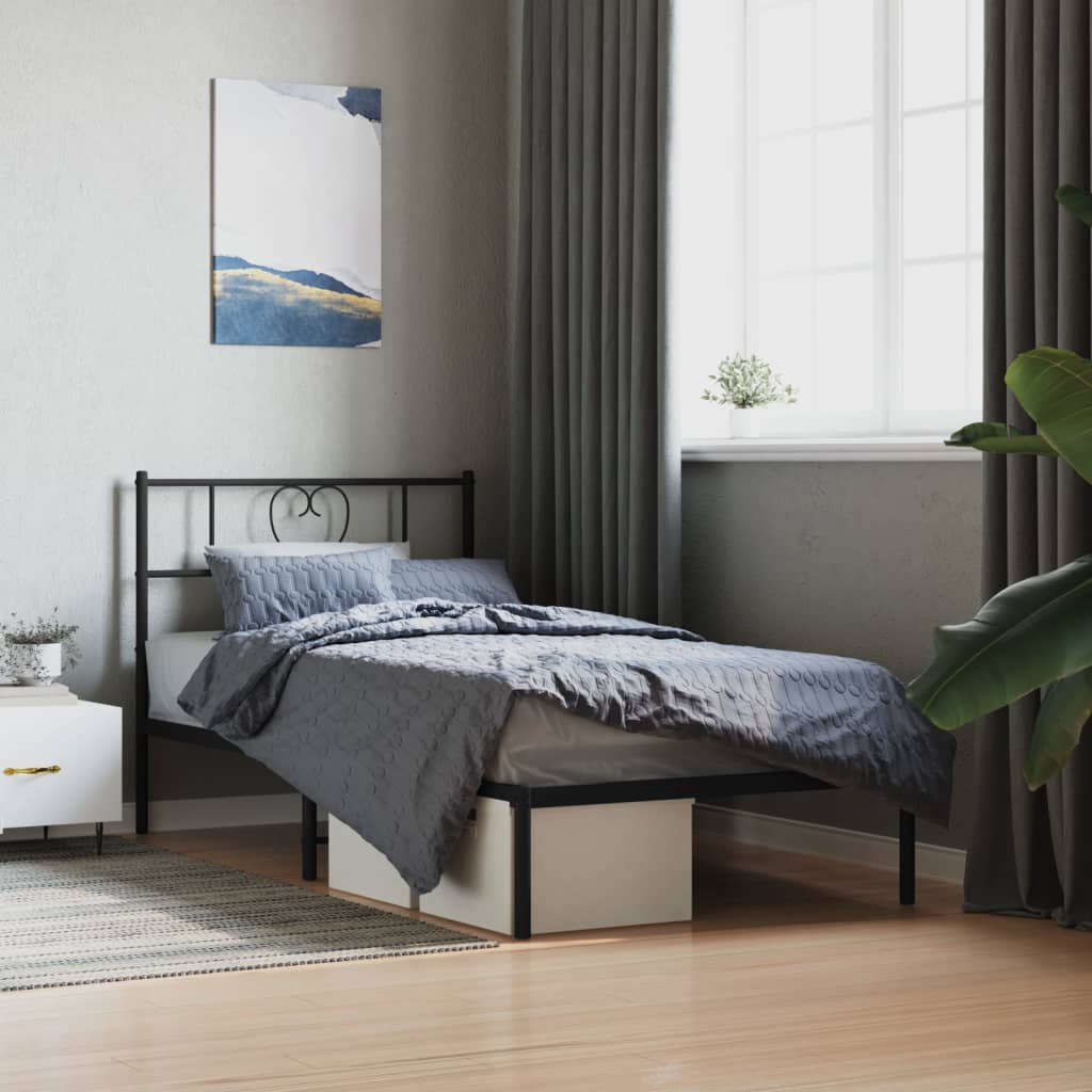Metal Bed Frame Without Mattress With Footboard 80X200Cm