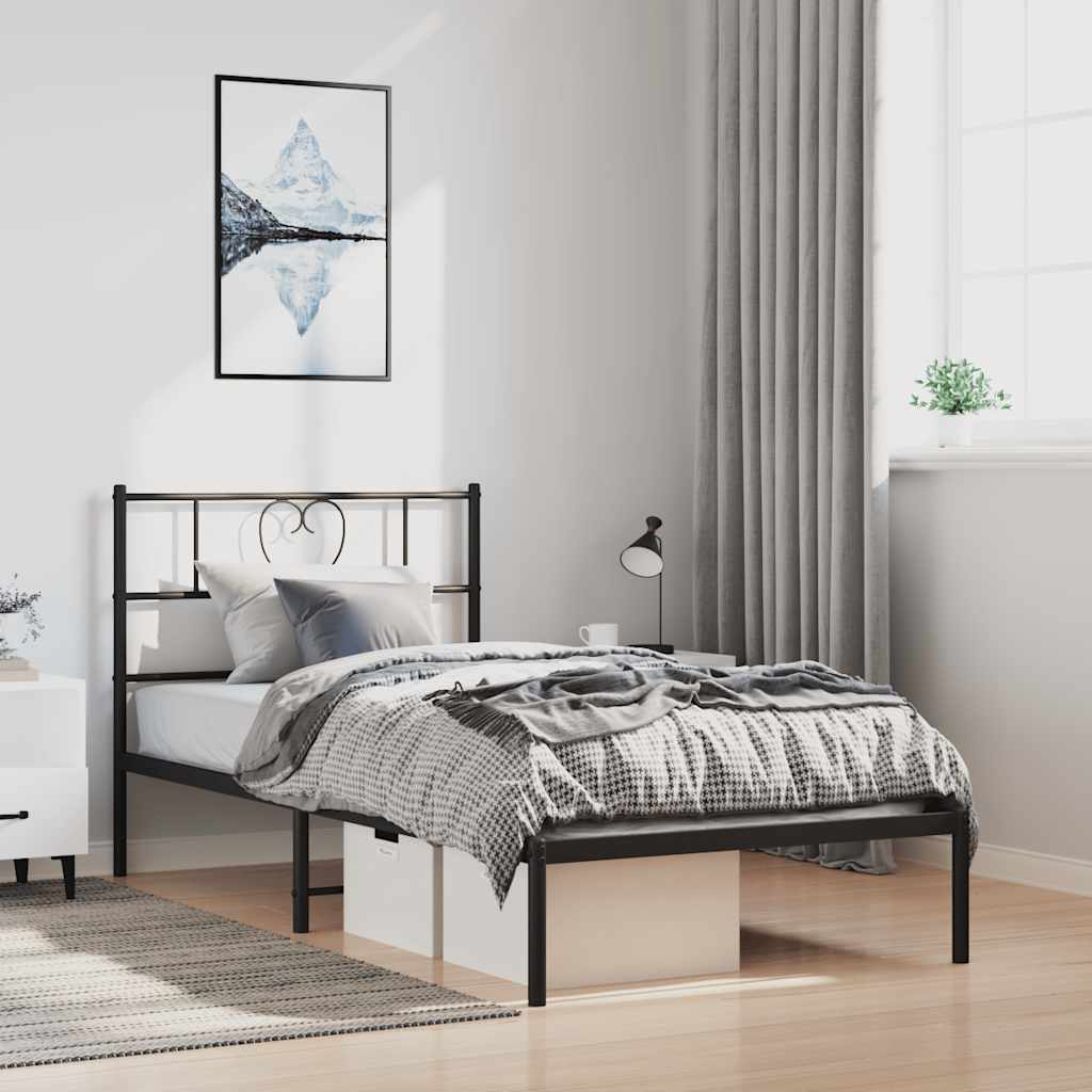 Metal Bed Frame Without Mattress With Footboard 80X200Cm