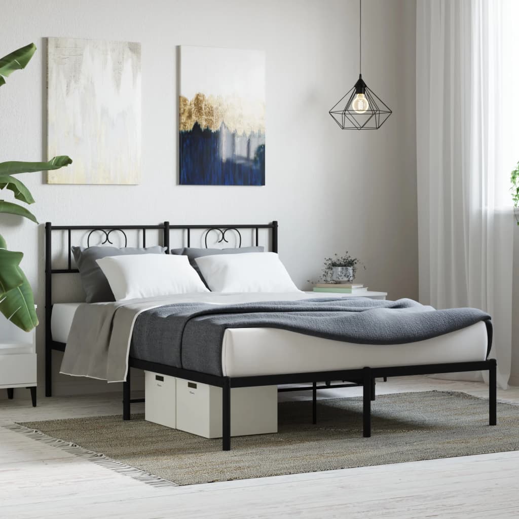 Metal Bed Frame Without Mattress With Footboard 80X200Cm