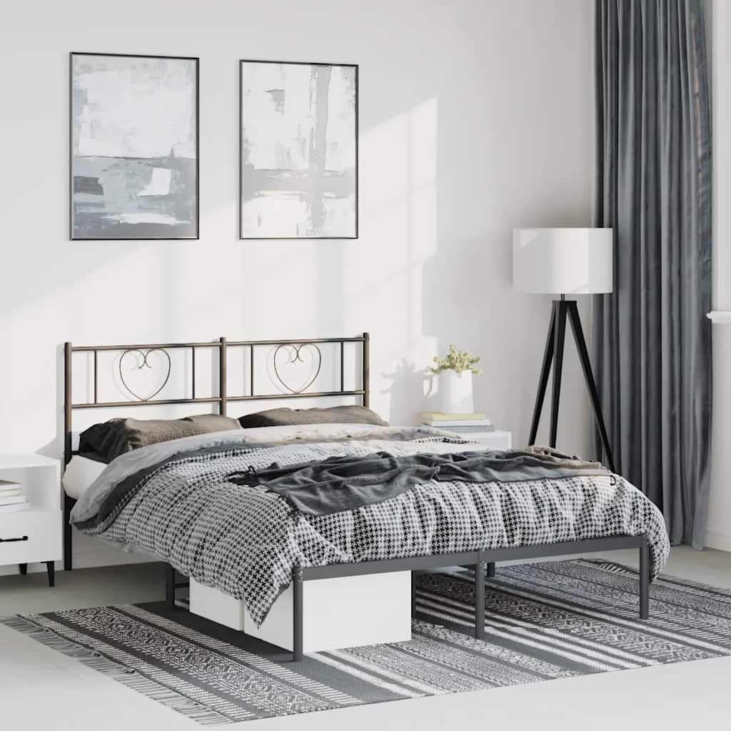 Metal Bed Frame Without Mattress With Footboard 80X200Cm