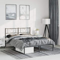 Metal Bed Frame Without Mattress With Footboard 80X200Cm