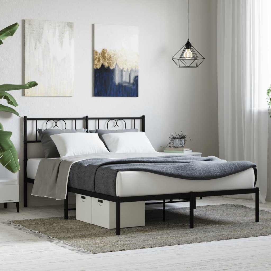 Metal Bed Frame Without Mattress With Footboard 80X200Cm