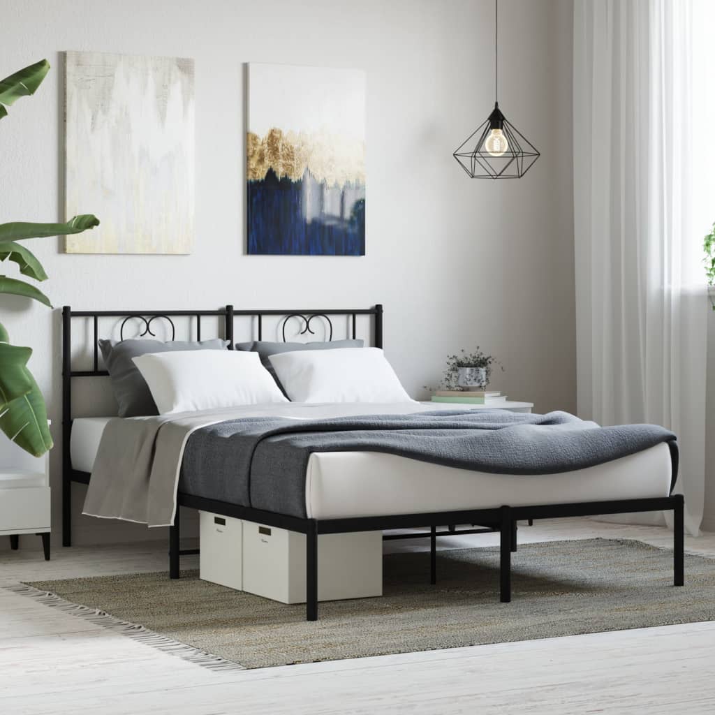 Metal Bed Frame Without Mattress With Footboard 80X200Cm