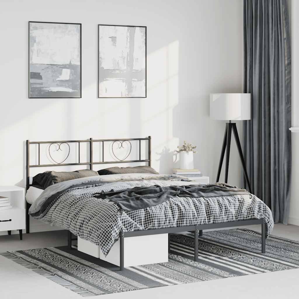Metal Bed Frame Without Mattress With Footboard 80X200Cm