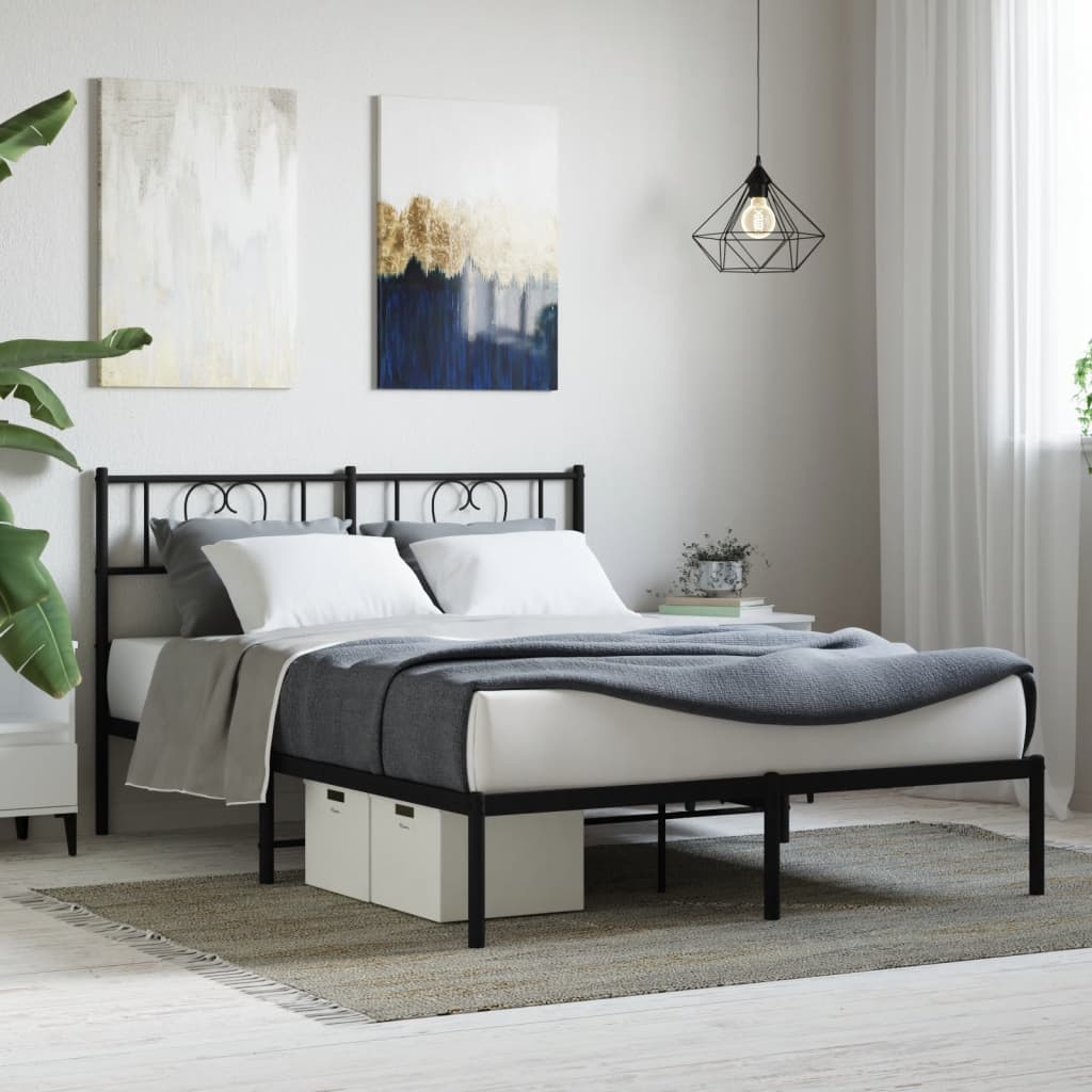 Metal Bed Frame Without Mattress With Footboard 80X200Cm